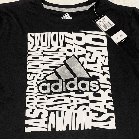 🆕Boys ADIDAS Black Crew Neck Short Sleeve Graphic T-Shirt - Picture 10 of 10
